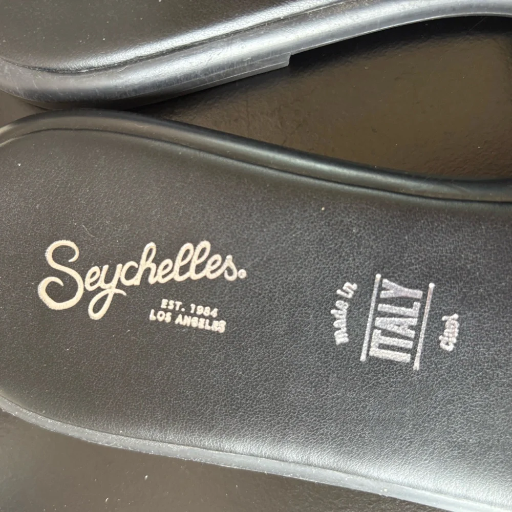 Seychelles Tulum Black Chain Leather Slide Sandals Shoes Size 9.5 - Picture 7 of 13